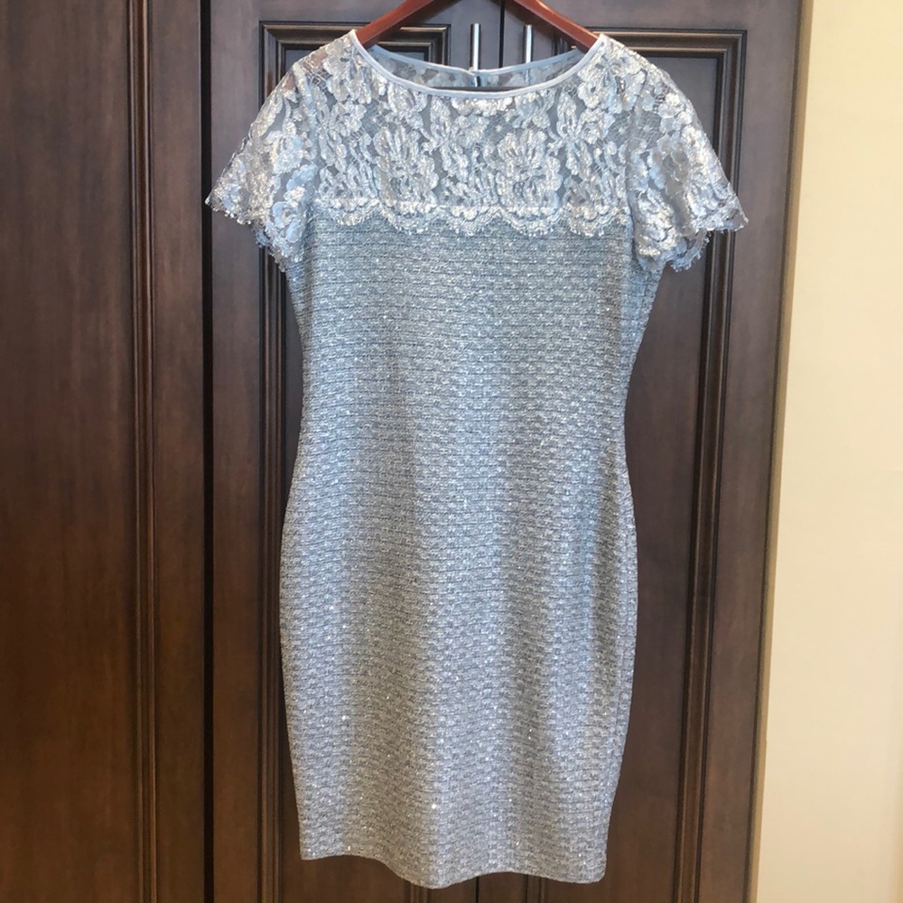 Blue/Silver St. John formal dress